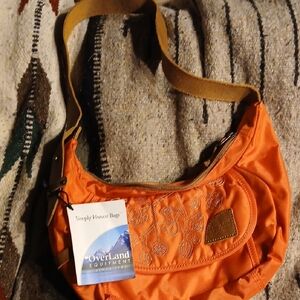 OverLand Equipment Orange Embroidered Shoulder Bag